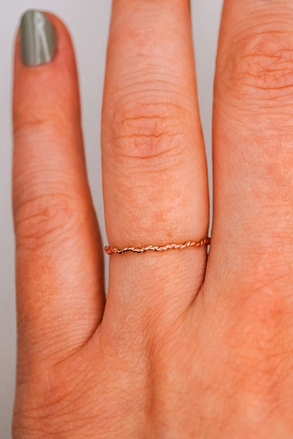 Twist Squiggle Ring, 14K Rose Gold Fill