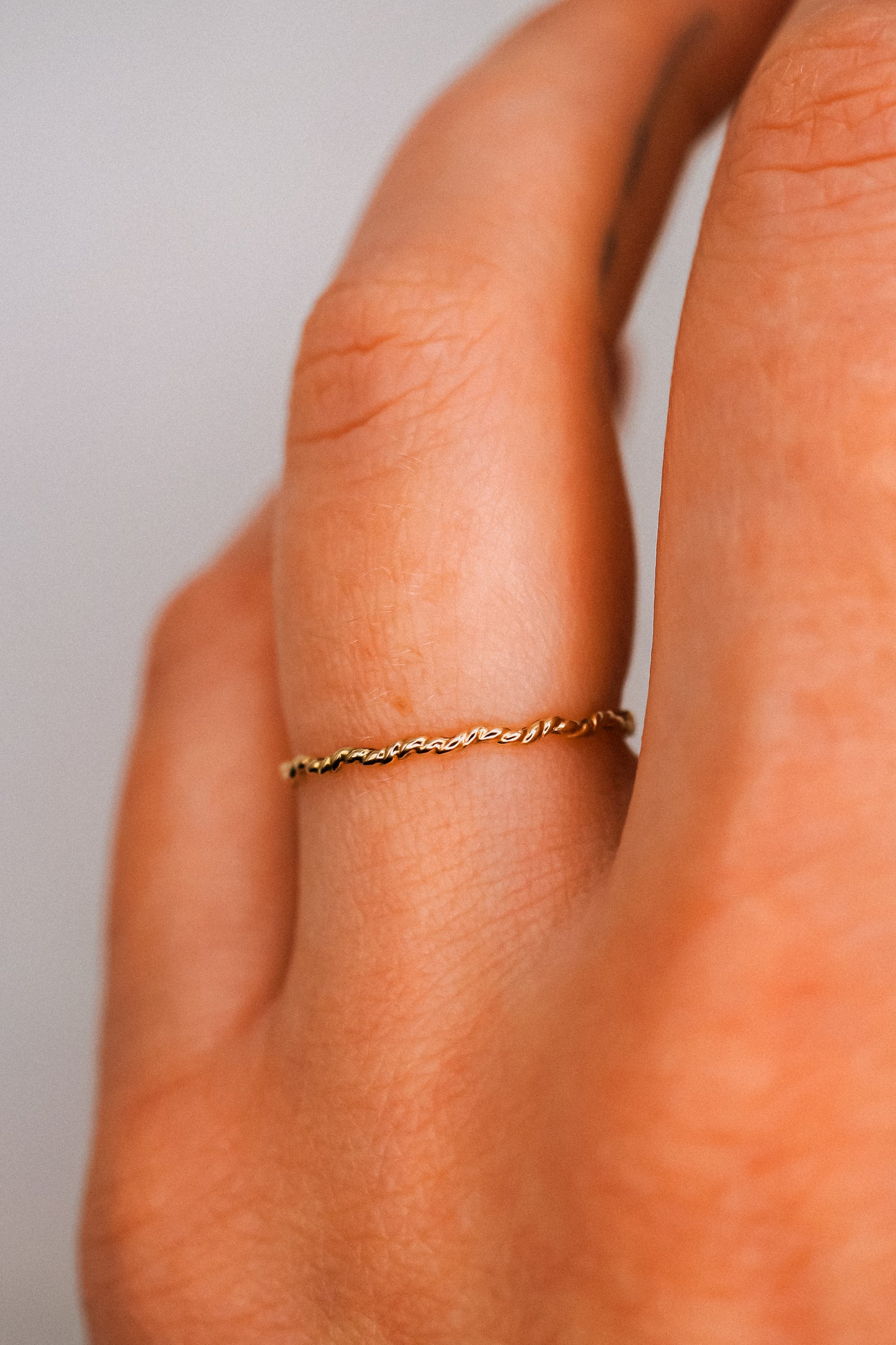 Twist Squiggle Ring, Solid 14K Gold