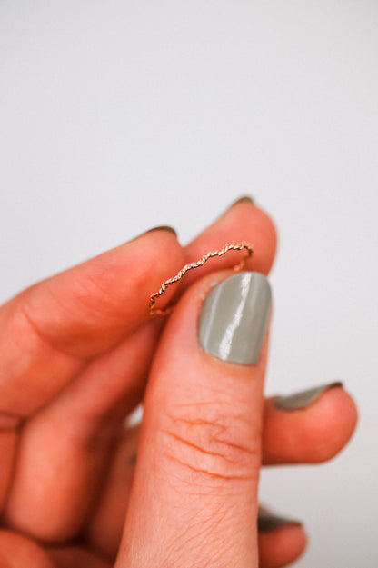 Twist Squiggle Ring, 14K Rose Gold Fill