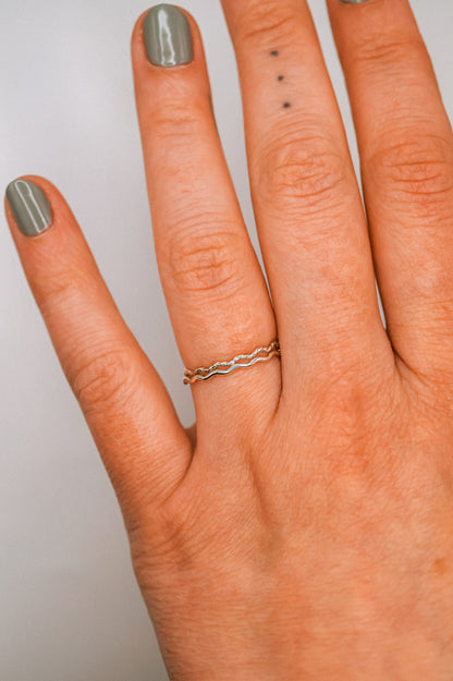 Twist Squiggle Ring Set of 2, Sterling Silver