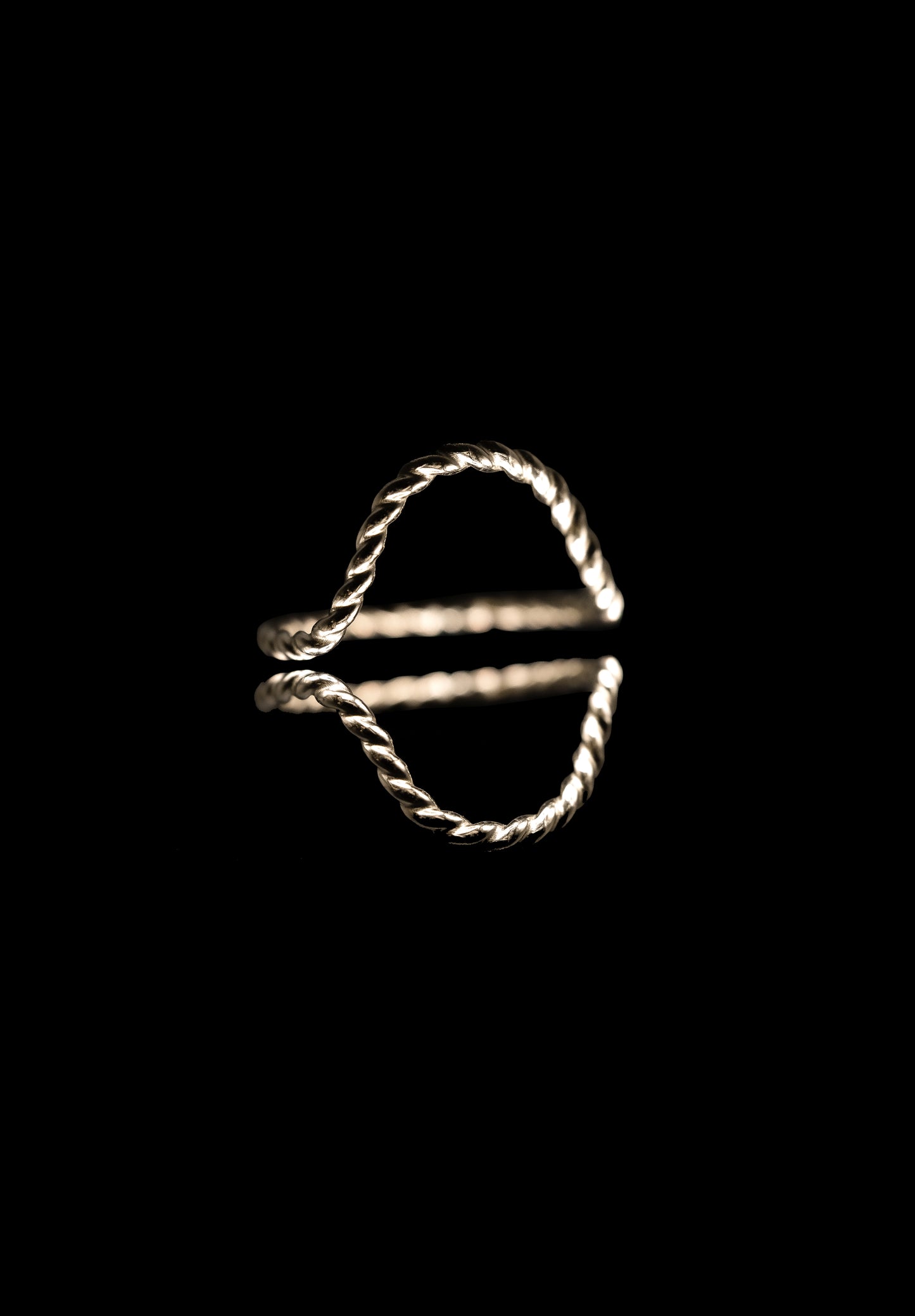 Twist Arc Set of 2 Stacking Rings in Gold, Rose Gold or Silver