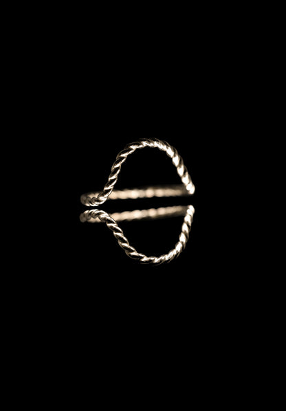 Twist Arc Set of 2 Stacking Rings in Gold, Rose Gold or Silver