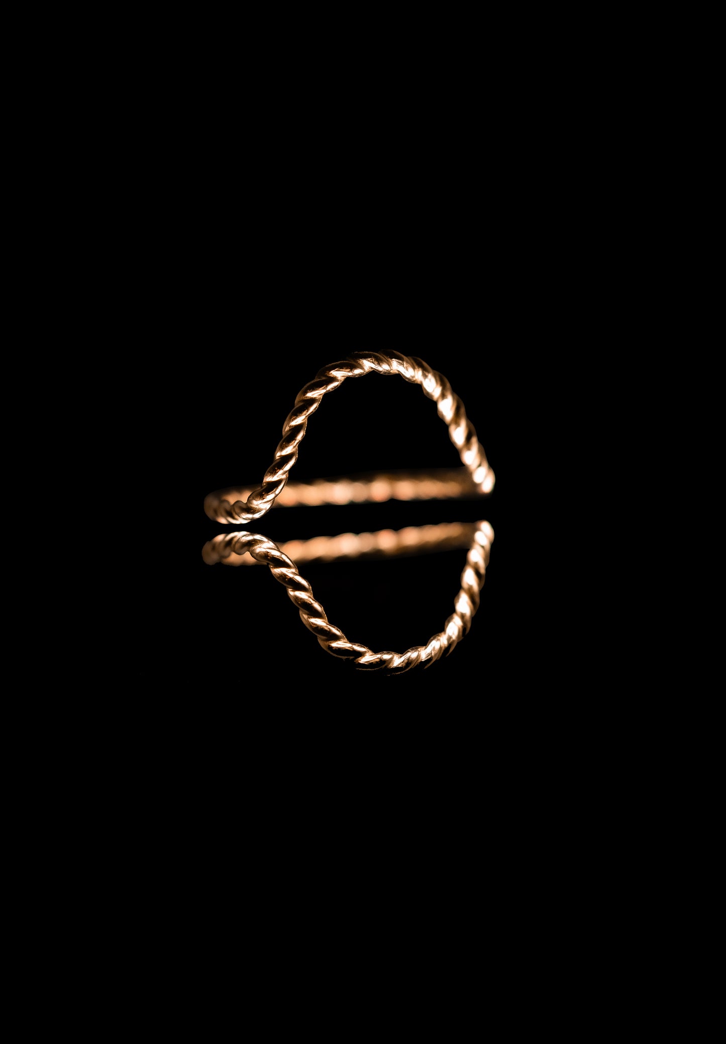 Twist Arc Set of 2 Stacking Rings in Gold, Rose Gold or Silver