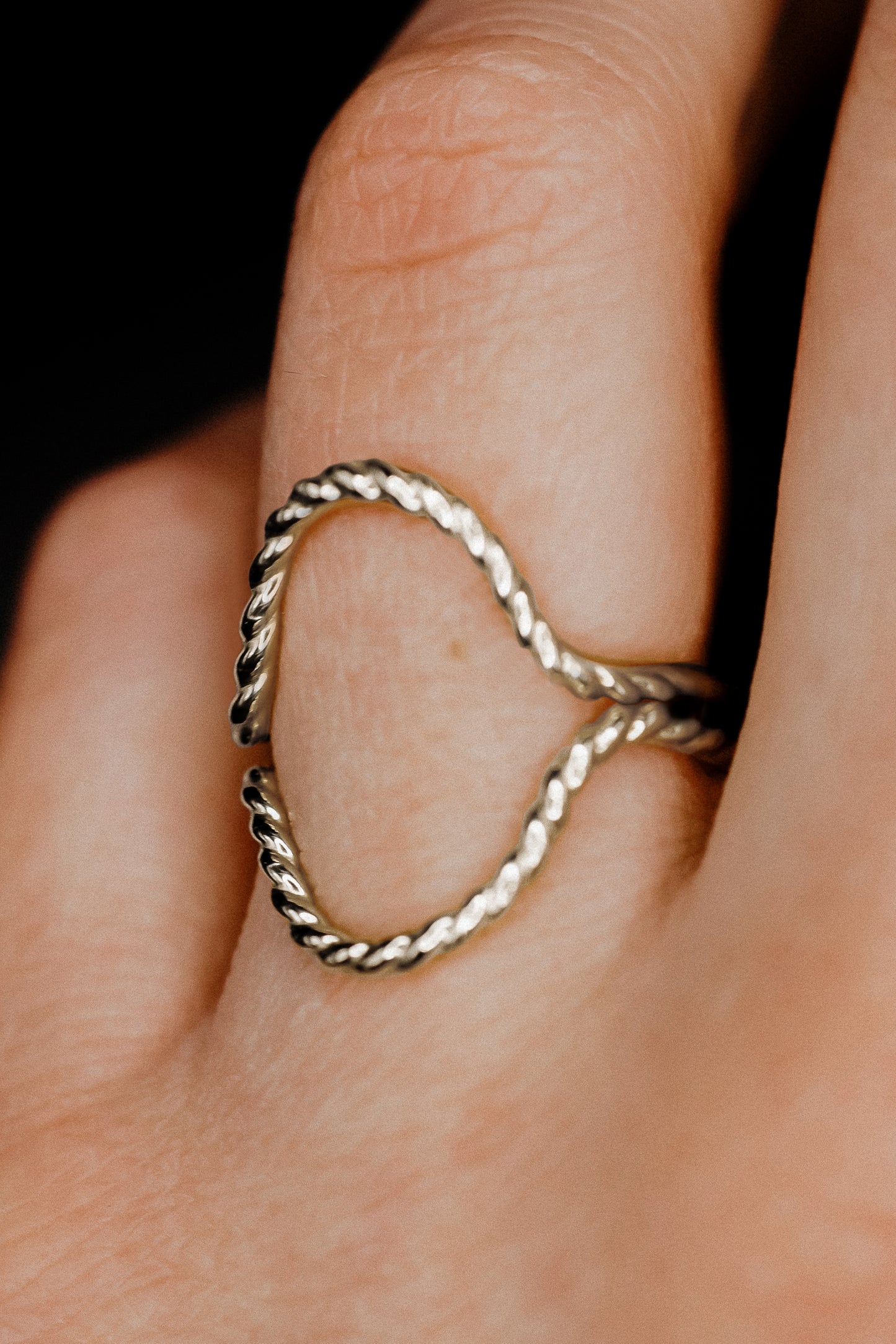 Twist Arc Set of 2 Stacking Rings in Gold, Rose Gold or Silver