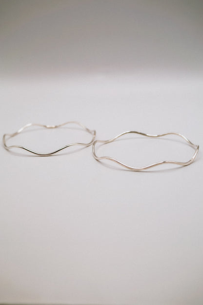 Wave Bangle Bracelet, Gold Fill, Rose Gold Fill or Sterling Silver