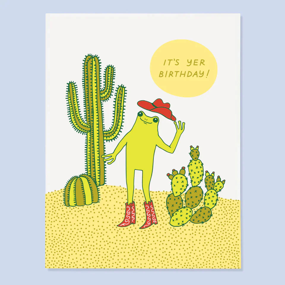 Western Birthday Frog Greeting Card