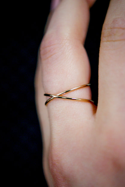 X-Ring, Solid 14K Rose Gold