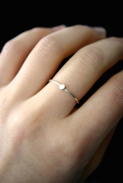Small Pebble Ring, Sterling Silver