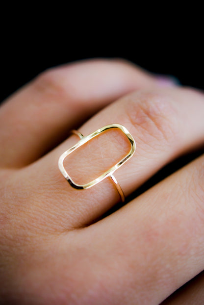 Rectangle Ring, 14K Gold Fill