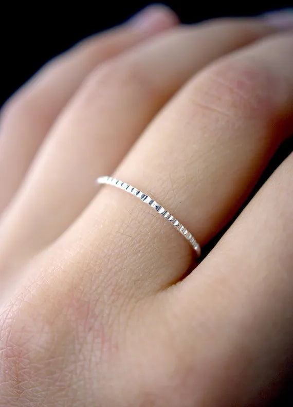 Lined Ring, Sterling Silver