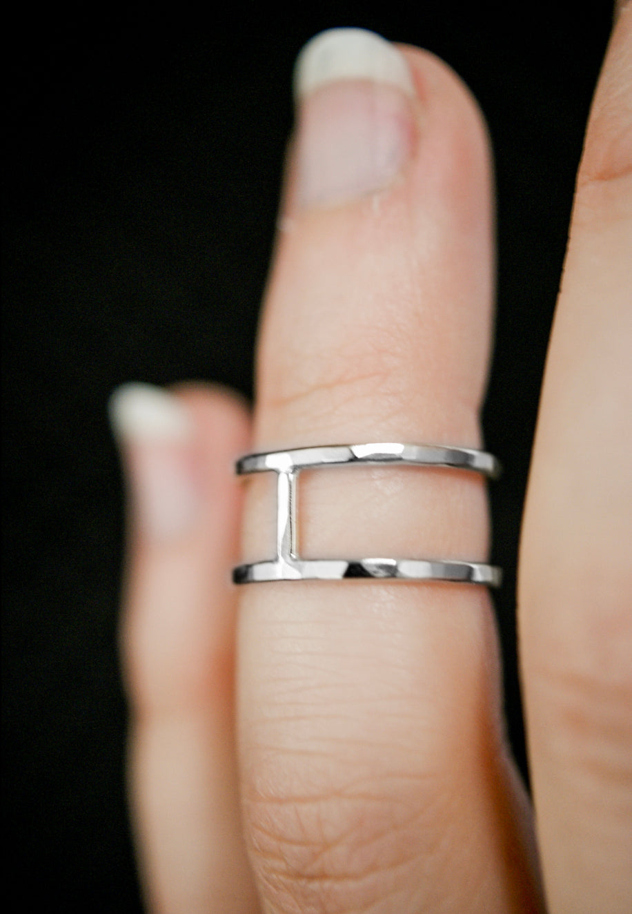 Small Cage Ring, Sterling Silver
