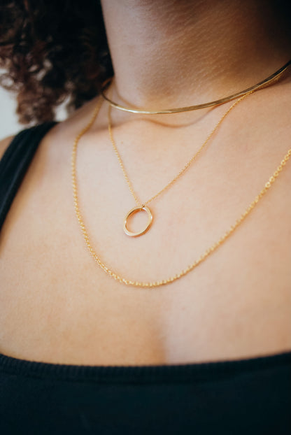 Mini Circle Pendant in Gold Fill, Rose Gold Fill, or Sterling Silver