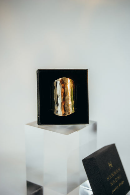 Large Shield Ring, 14K Rose Gold Fill
