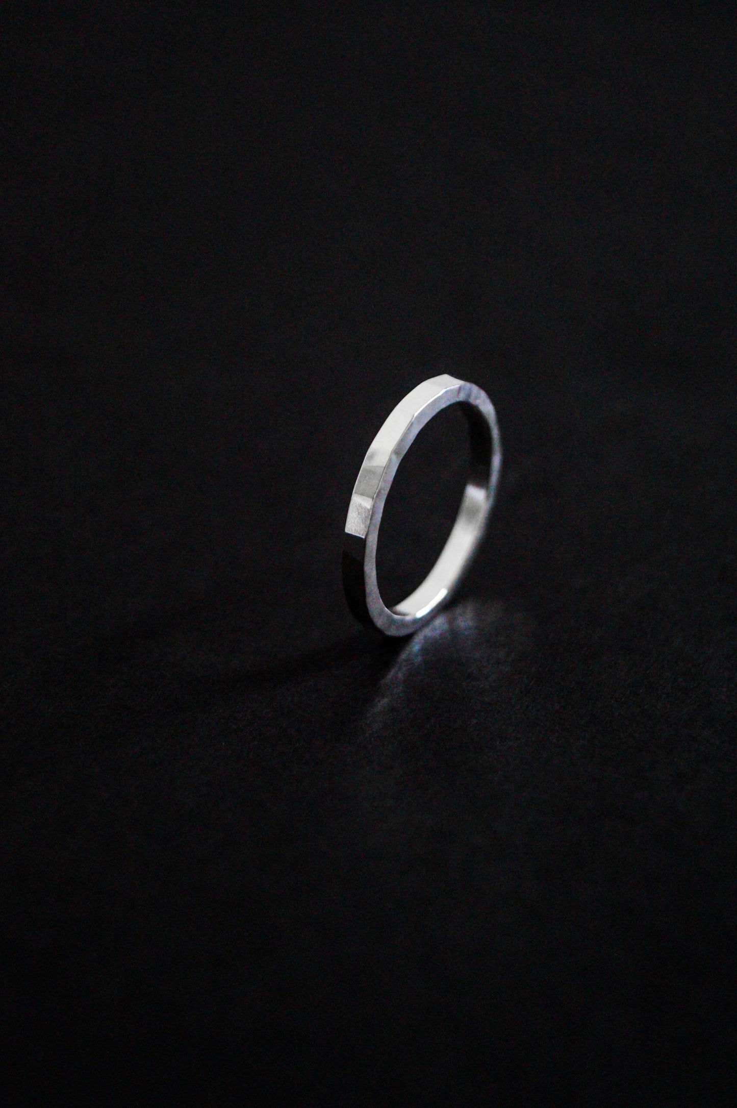 Thick Square Ring, Sterling Silver