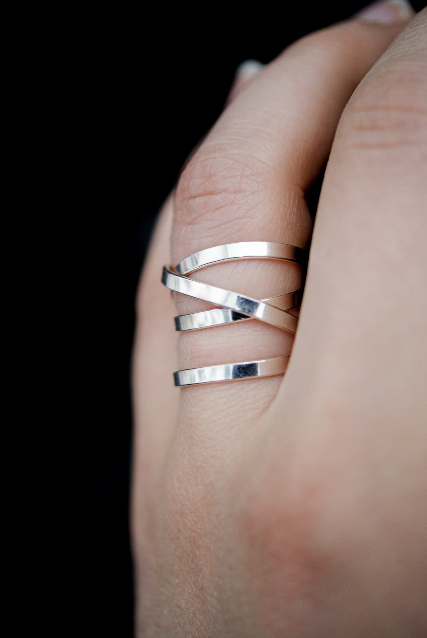 Ribbon Wraparound Ring, Sterling Silver