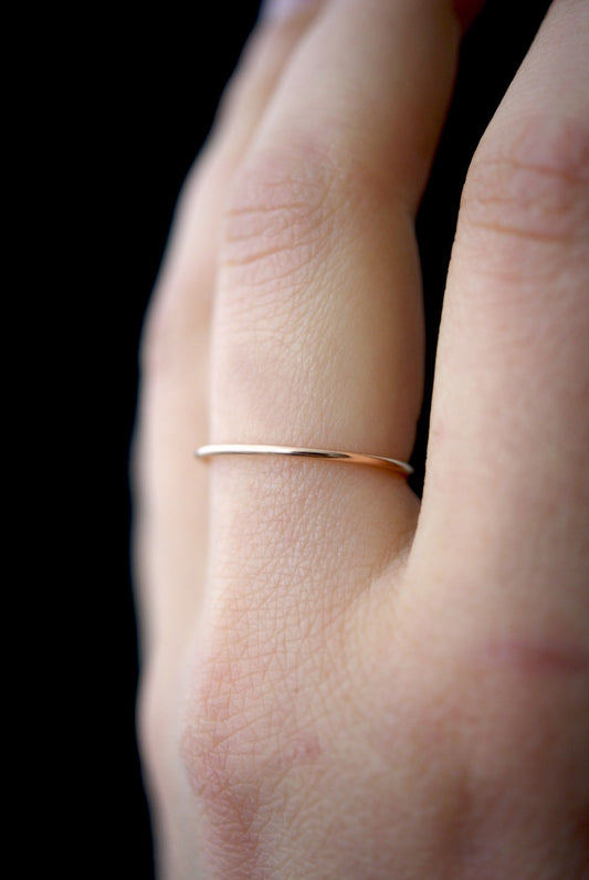 Medium Thick Ring, Solid 14K Rose Gold