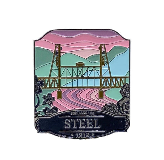 Steel Bridge Enamel Pin