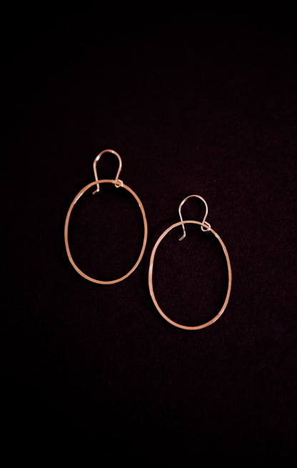 Oval Hoop Earrings, Gold Fill, Rose Gold Fill, or Sterling Silver