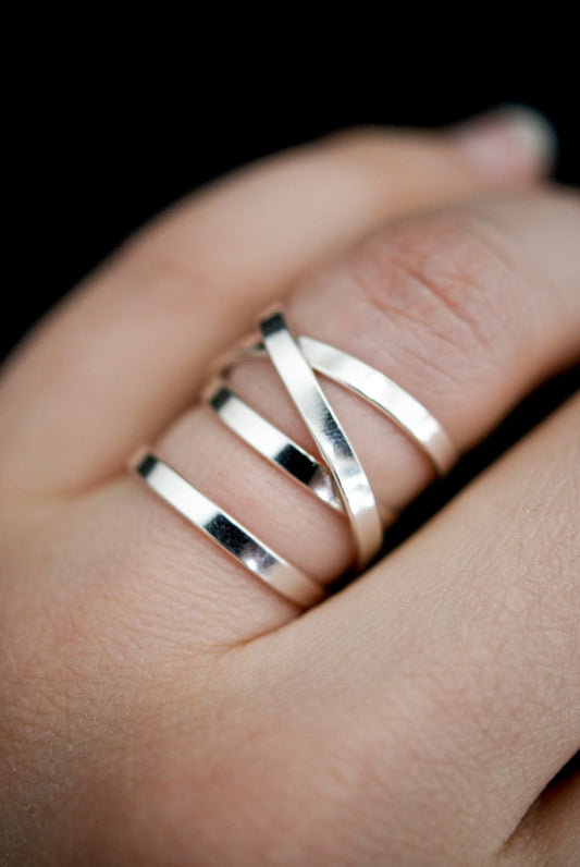 Ribbon Wraparound Ring, Sterling Silver