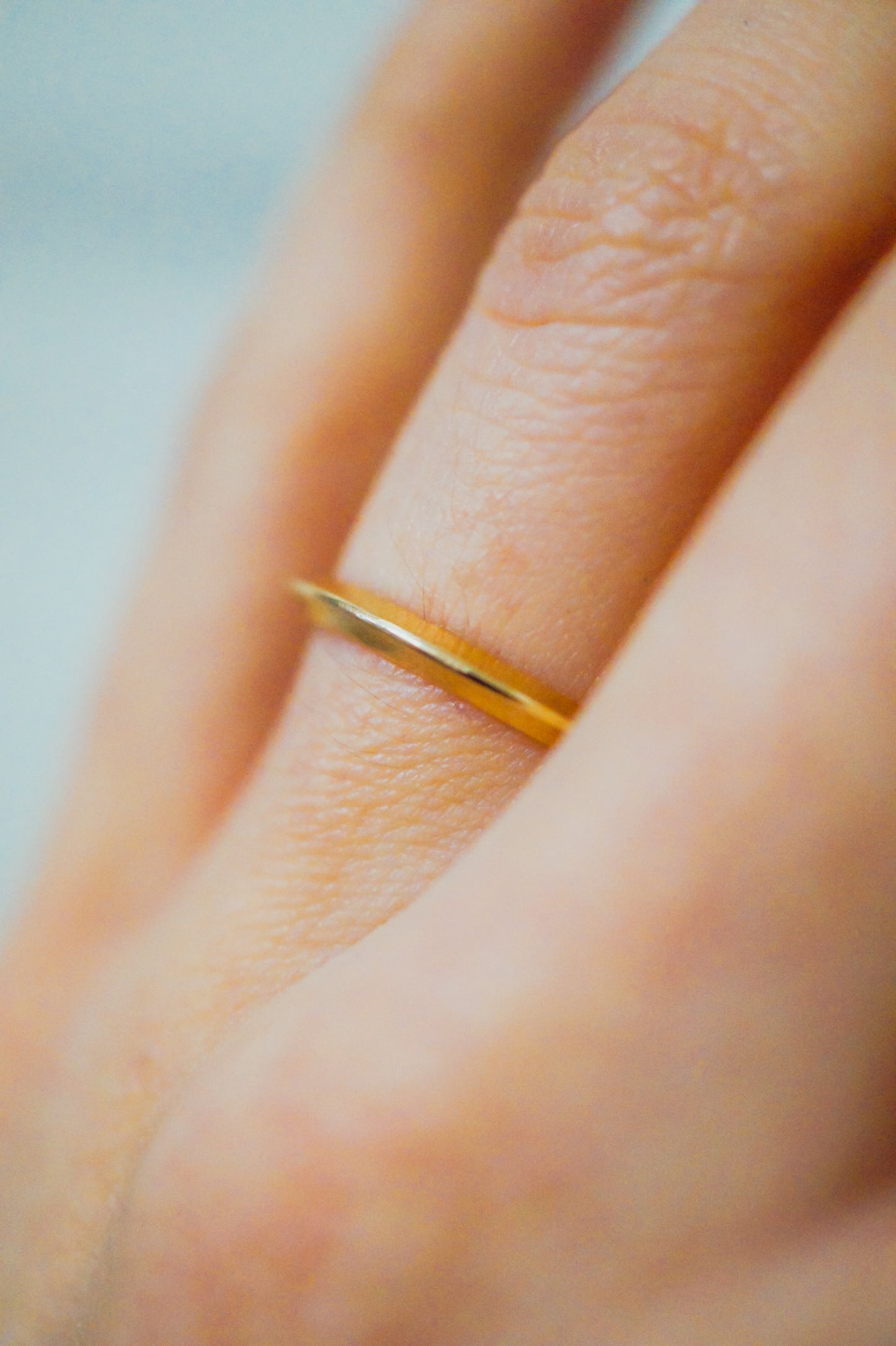 Thick Triangle Ring, Solid 14K Gold