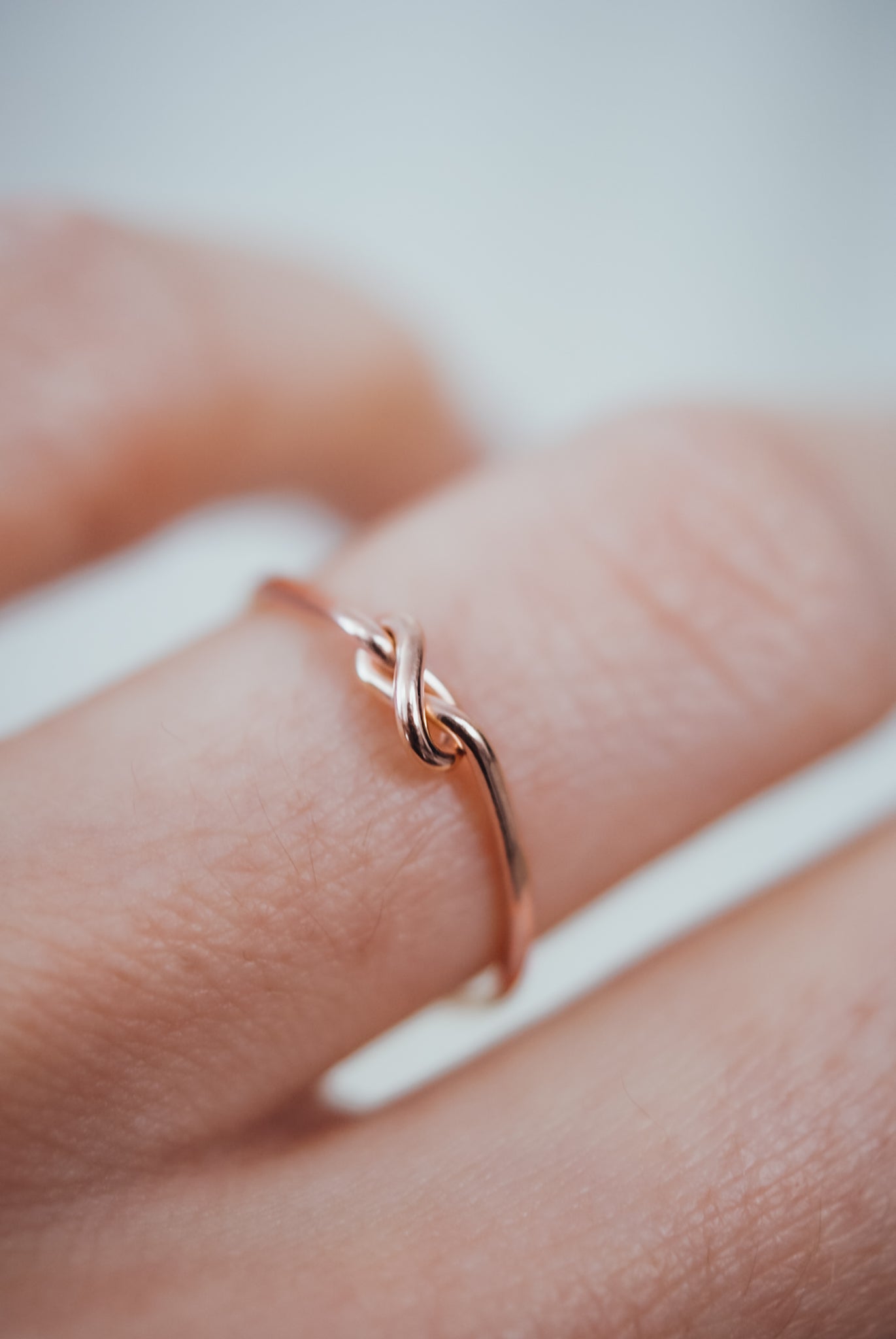 Closed Knot Ring, Solid 14K Rose Gold