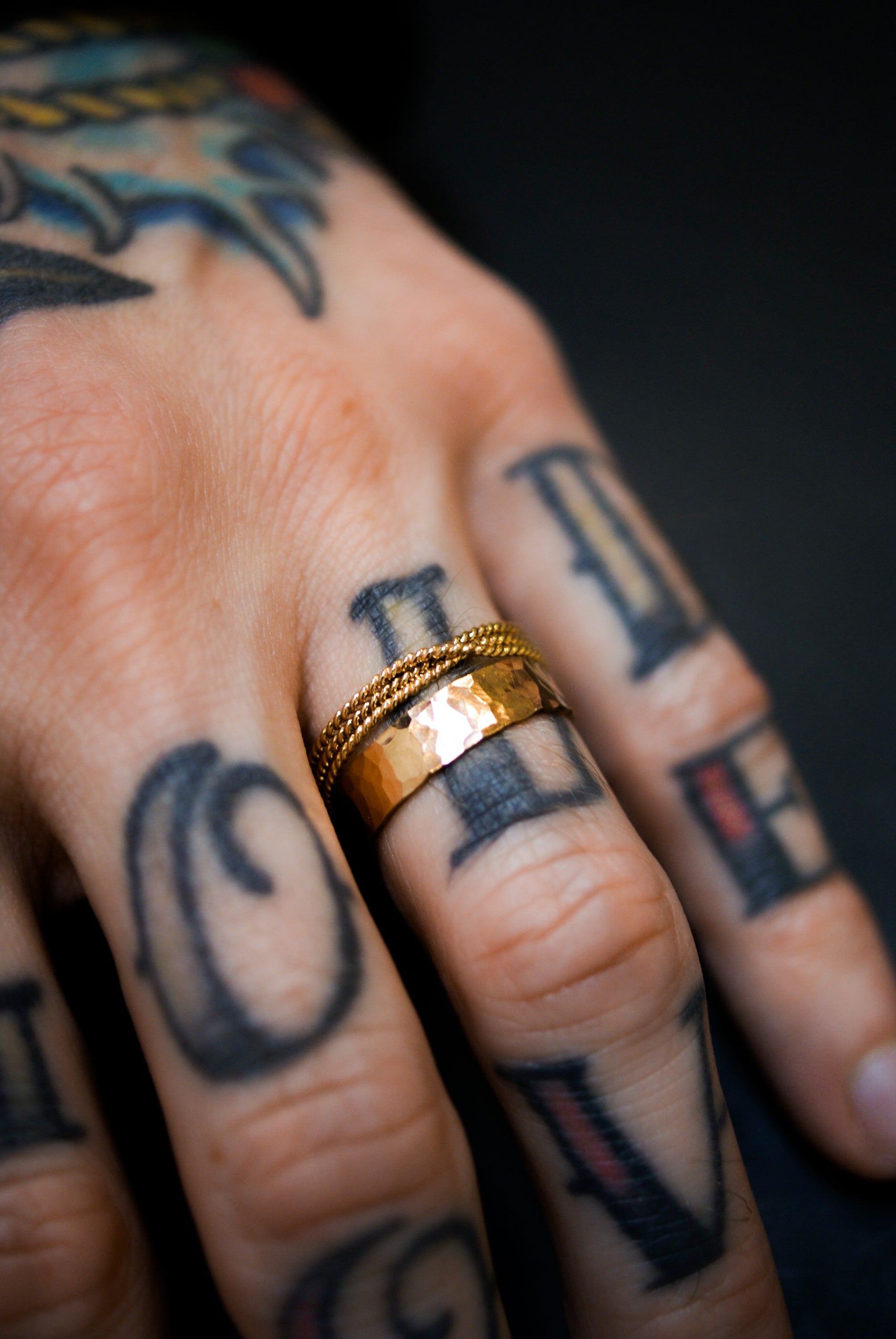 CASCADE I- hand wire wrapped gold filled circle with tanzanite rondelles, gold filled chain, 2024 and gold overlay leaves