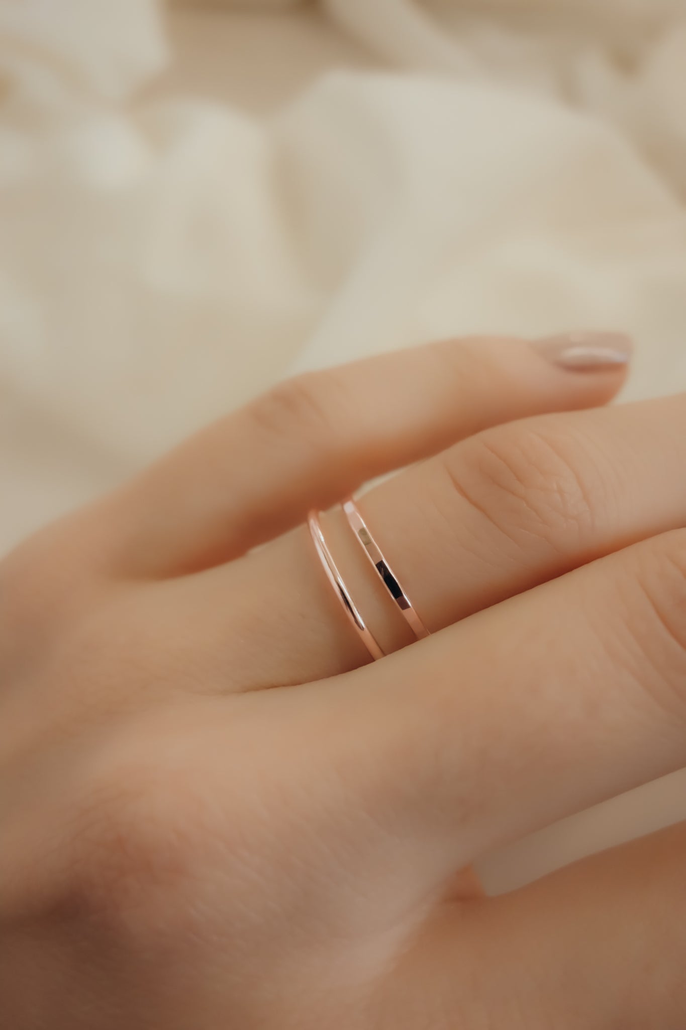 Thick Ring, Solid 14K Rose Gold