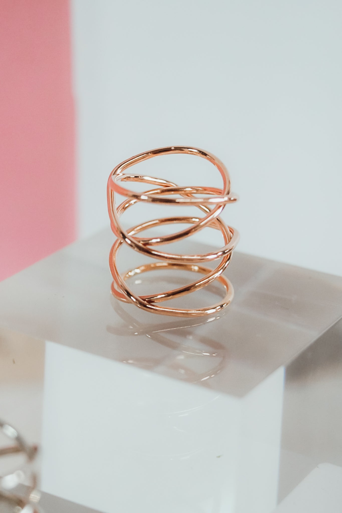 Extra Large Wraparound Ring, Solid 14K Rose Gold