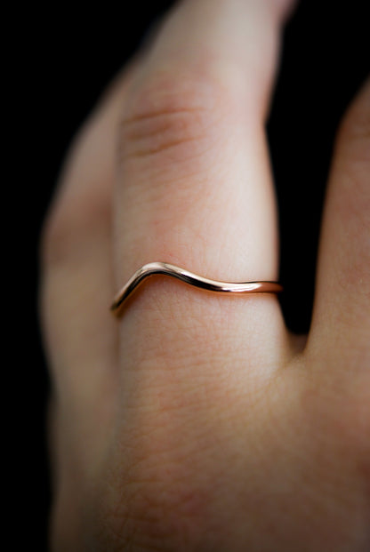 Teardrop Ring, Solid 14K Rose Gold