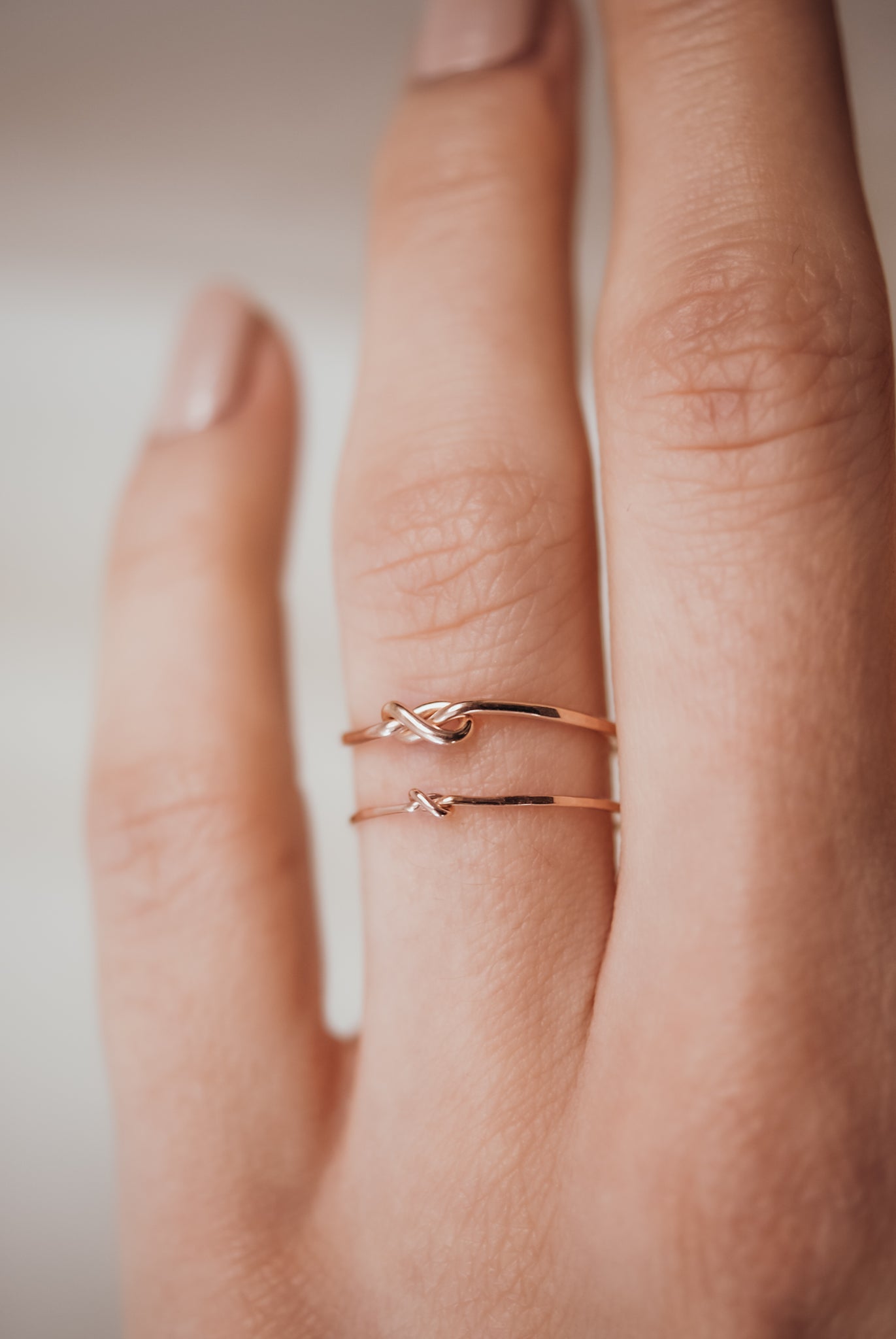 Closed Knot Ring, Solid 14K Rose Gold