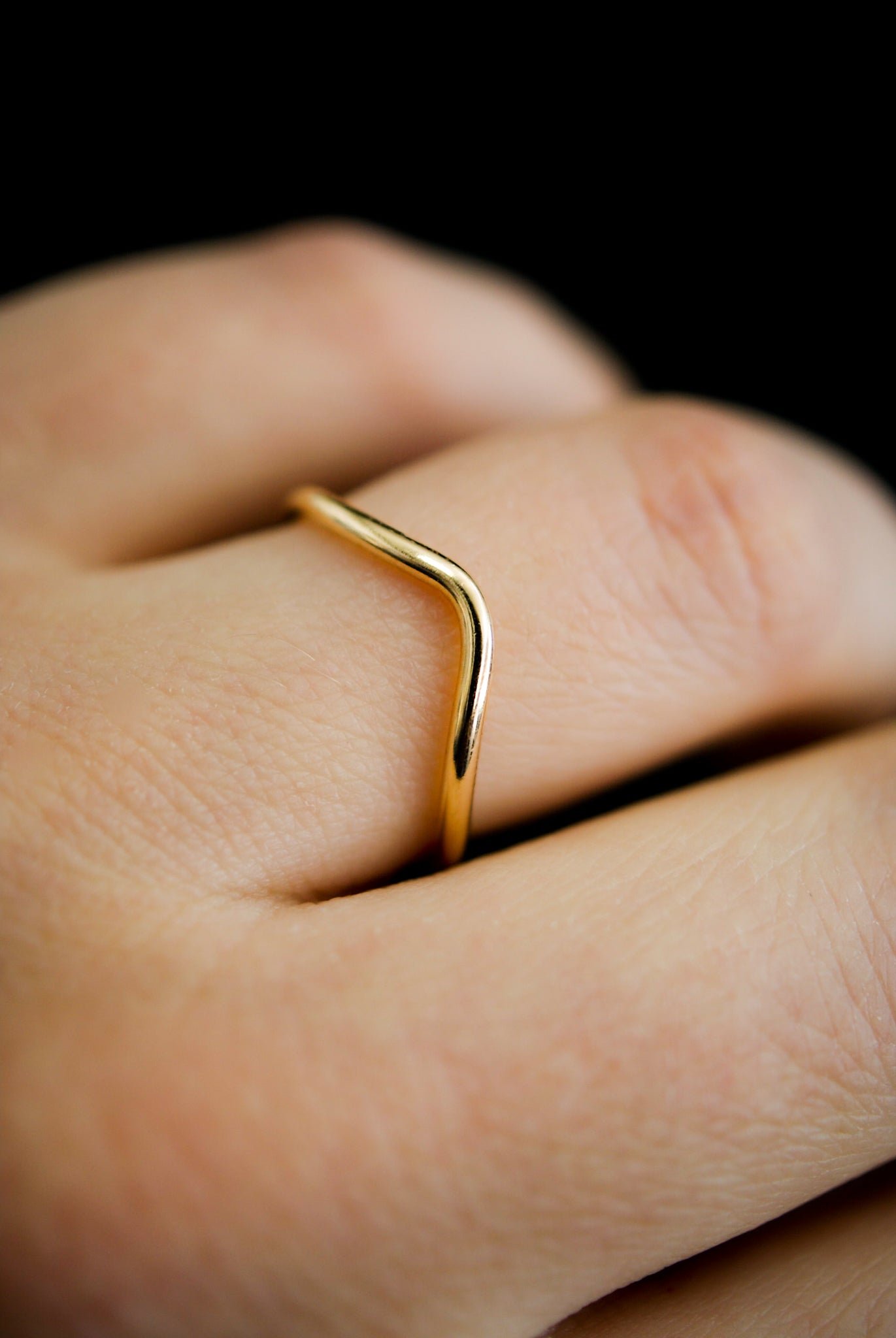 Teardrop Ring, Solid 14K Gold