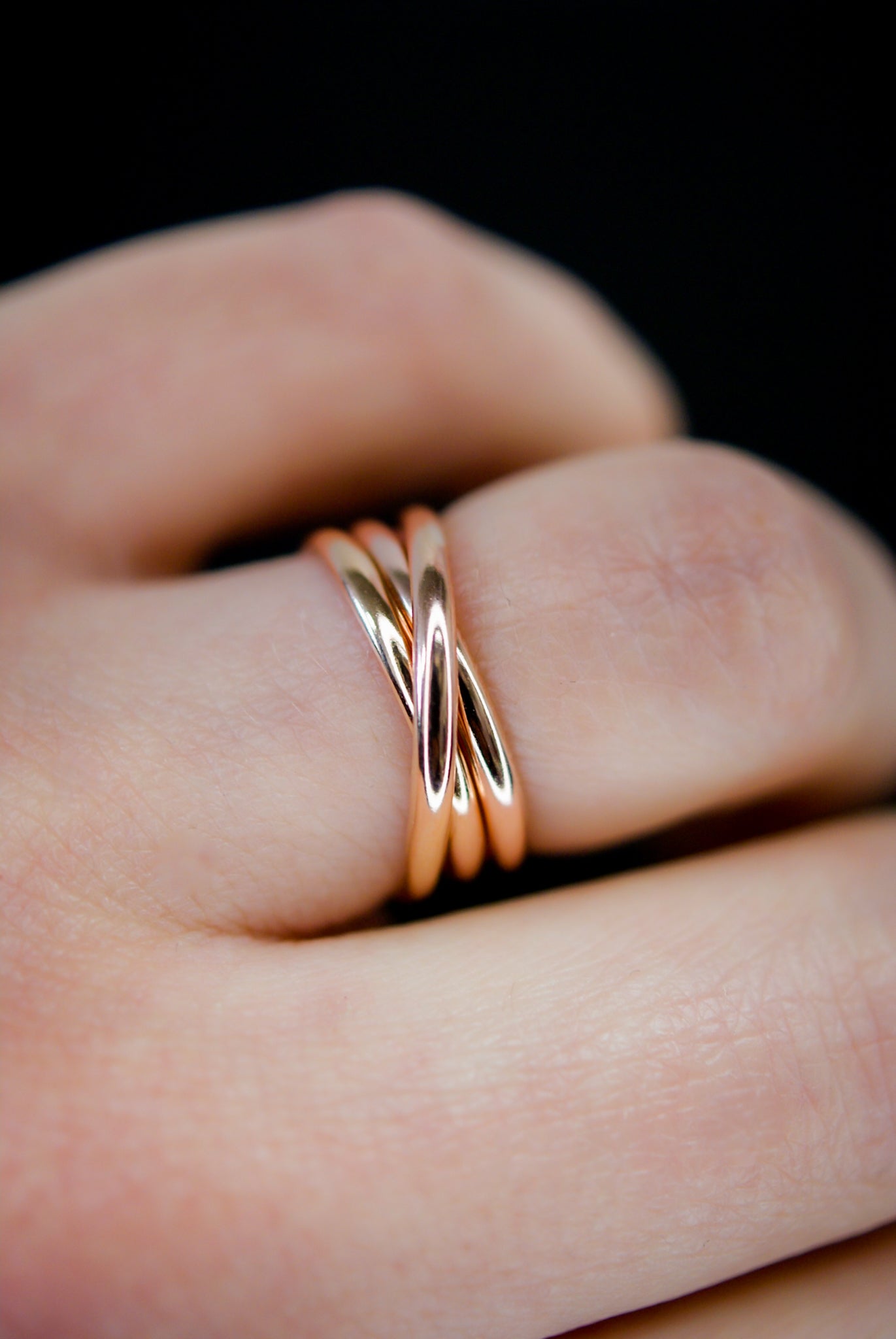 Overlap Ring, Solid 14K Rose Gold