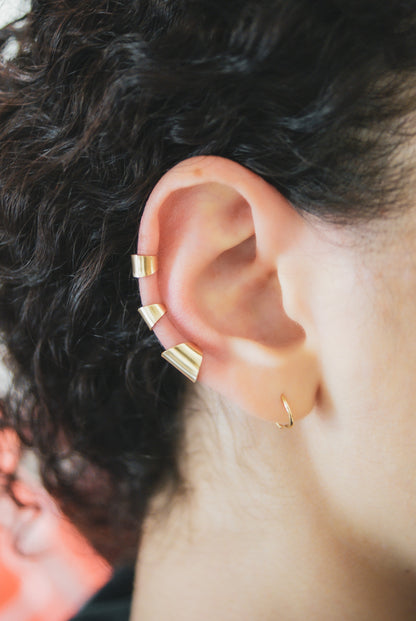 Shield Ear Cuff, Gold Fill, Rose Gold Fill, or Sterling Silver