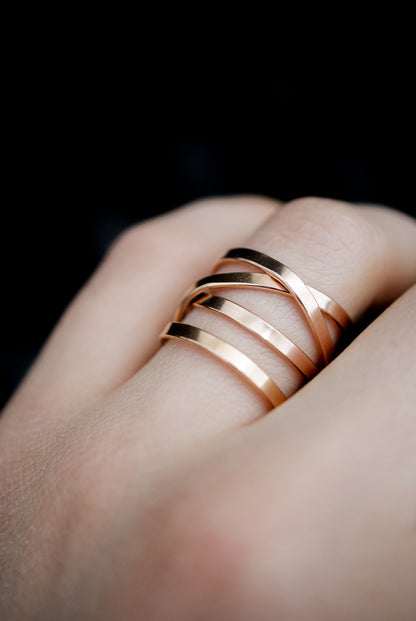 Ribbon Wraparound Ring, 14K Rose Gold Fill