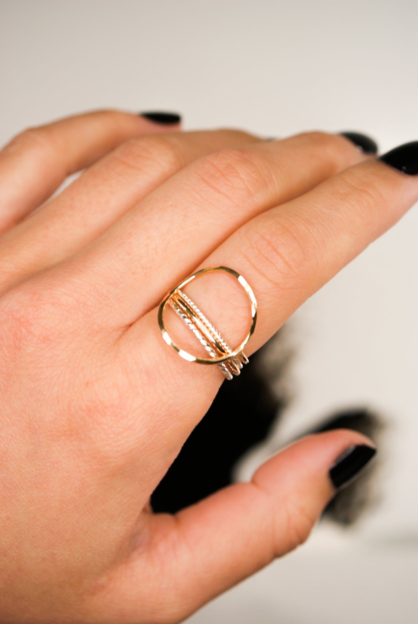 Circle Set of 4 Stacking Rings, Gold Fill, Rose Gold Fill or Sterling Silver