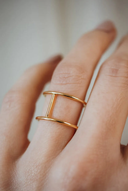 Large Cage Ring, Solid 14K Gold