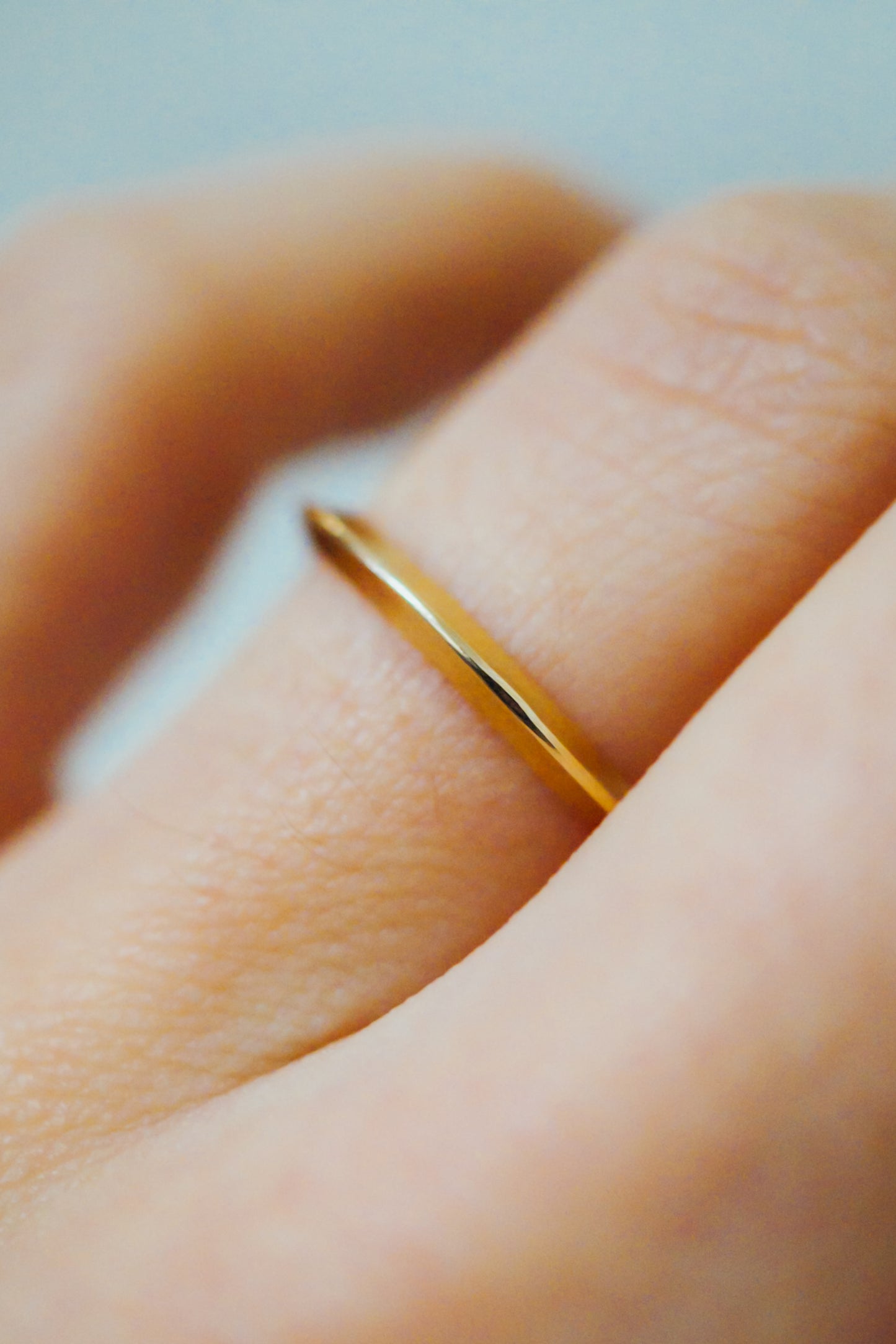 Thick Triangle Ring, Solid 14K Gold