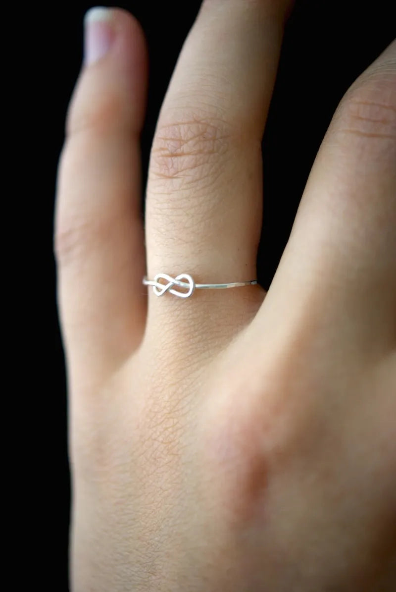 Mae Diamond Infinity Ring in Sterling Silver | Shane Co.