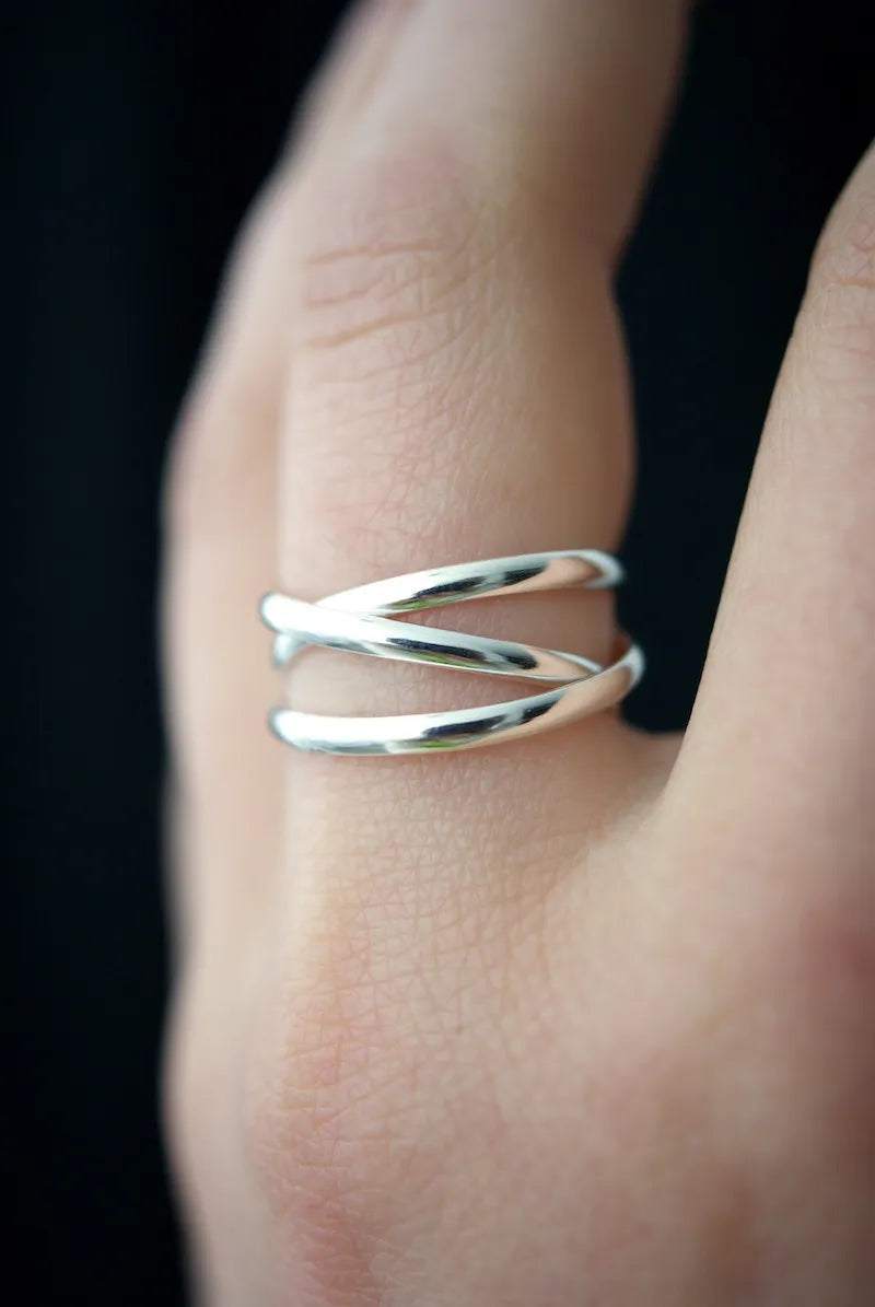 Infinity Spiral Ring, Sterling Silver