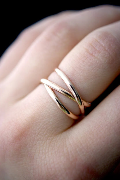 Infinity Spiral Ring, 14K Rose Gold Fill