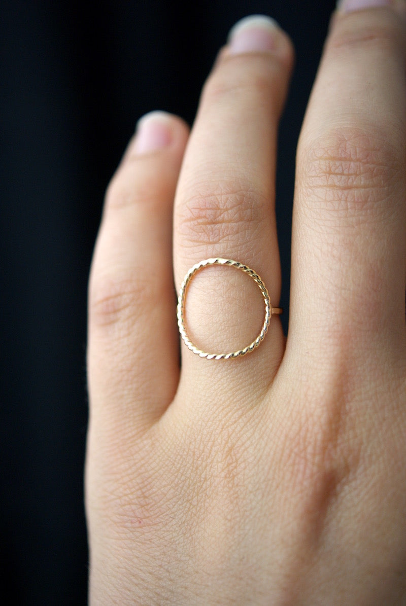 Twist Circle Ring, 14K Gold Fill