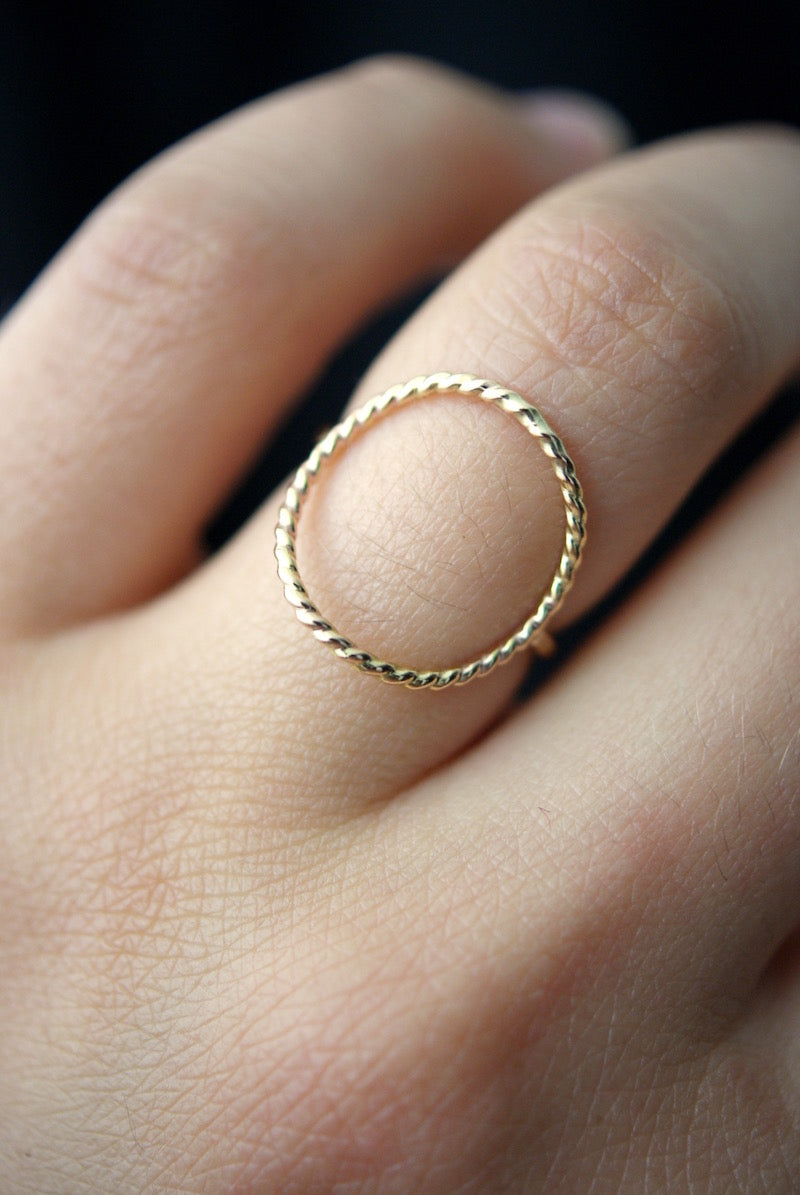 Twist Circle Ring, 14K Gold Fill
