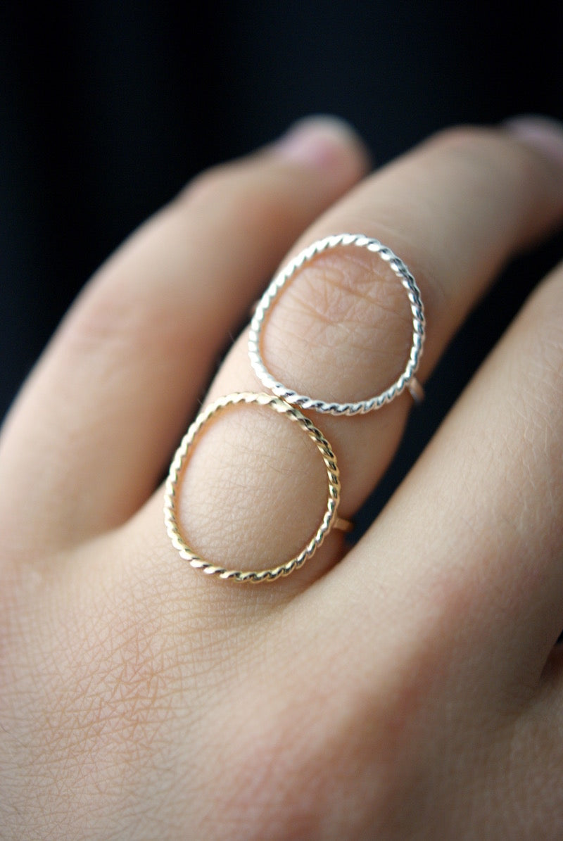 Twist Circle Ring, Sterling Silver