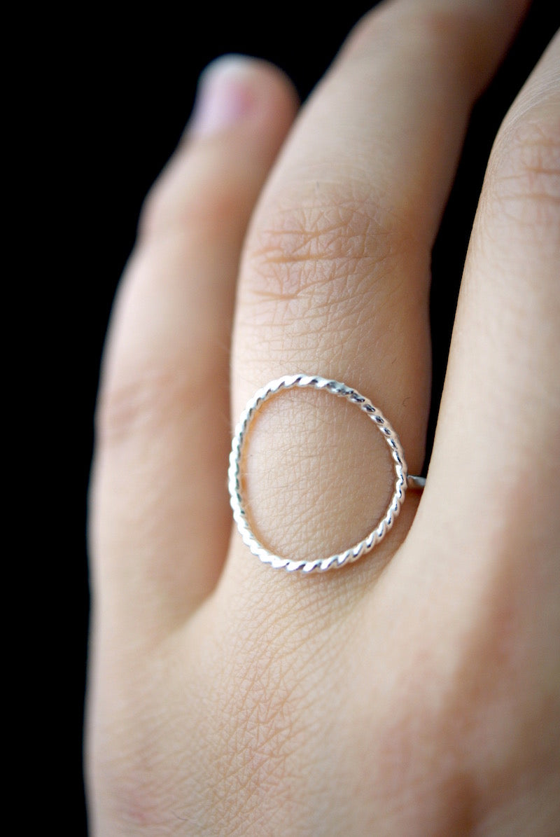 Twist Circle Ring, Sterling Silver