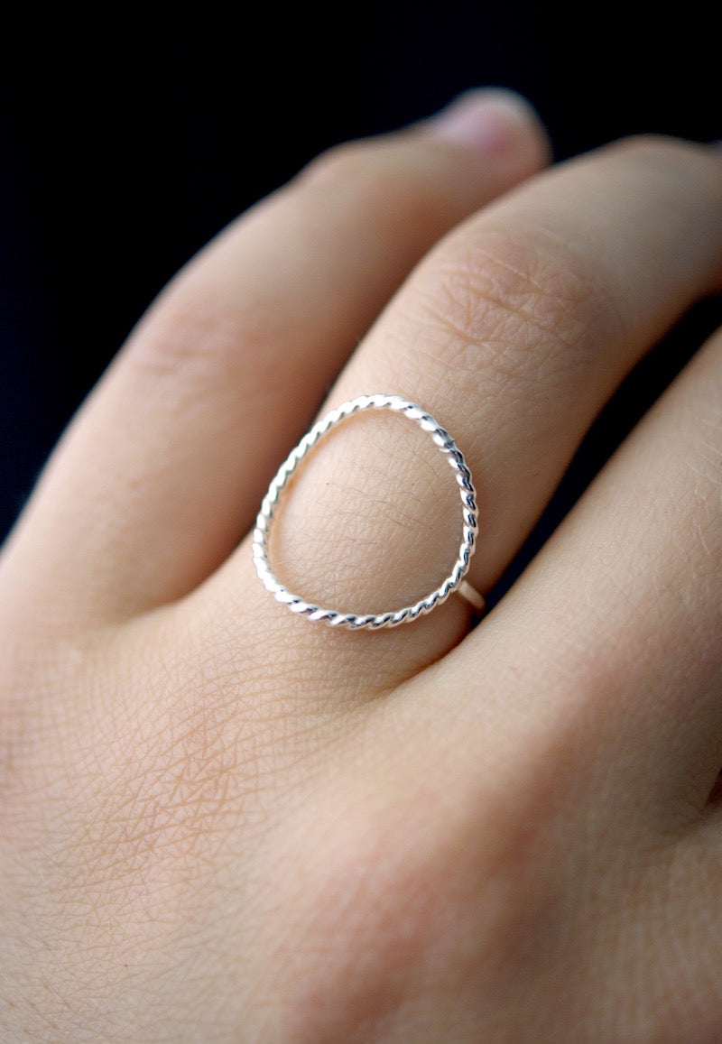 Twist Circle Ring, Sterling Silver