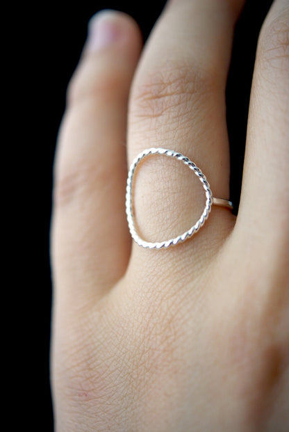 Twist Circle Ring, Sterling Silver
