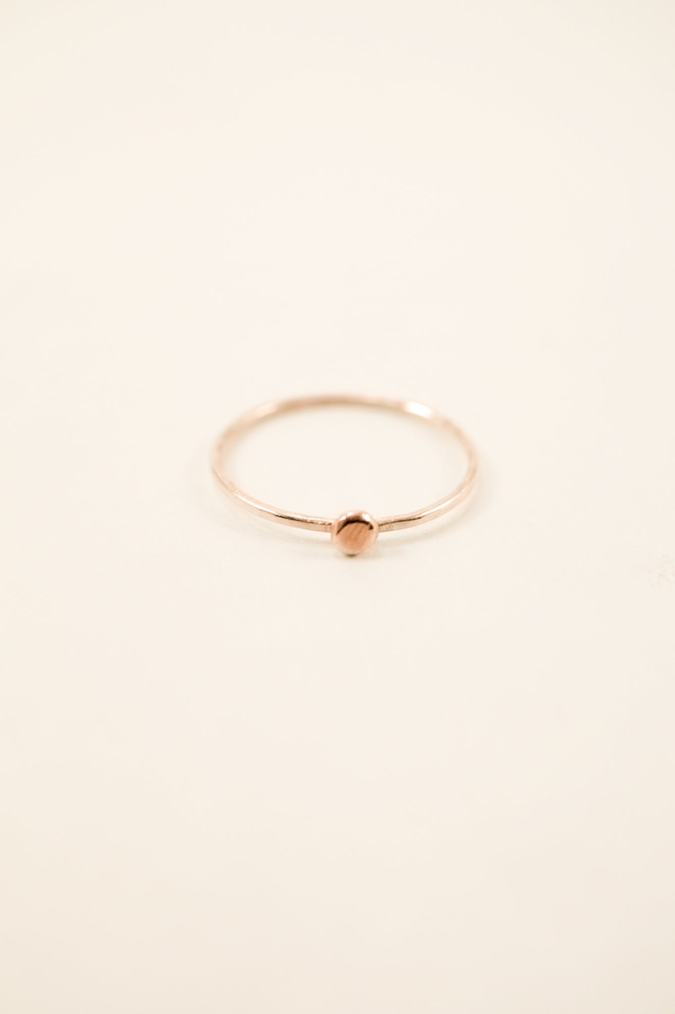 Small Pebble Ring, Solid 14K Rose Gold