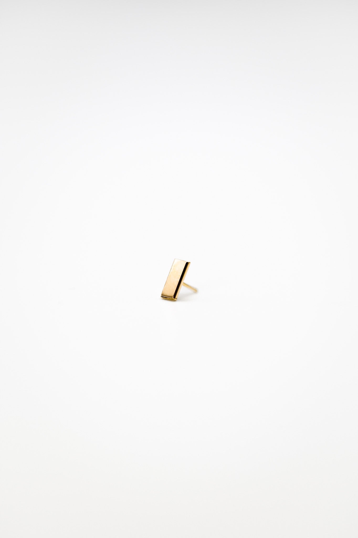 Mini Mirror Flat Back Stud Earring, Solid Gold or Rose Gold