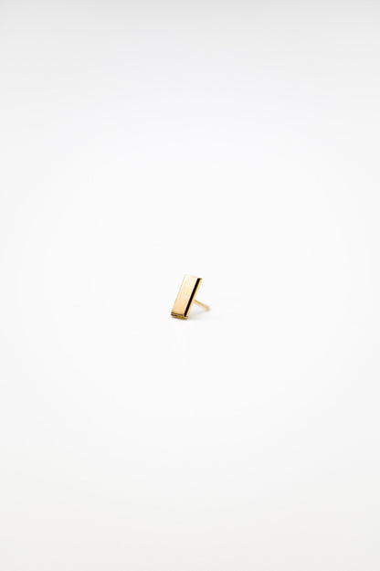 Mini Mirror Flat Back Stud Earring, Solid Gold or Rose Gold