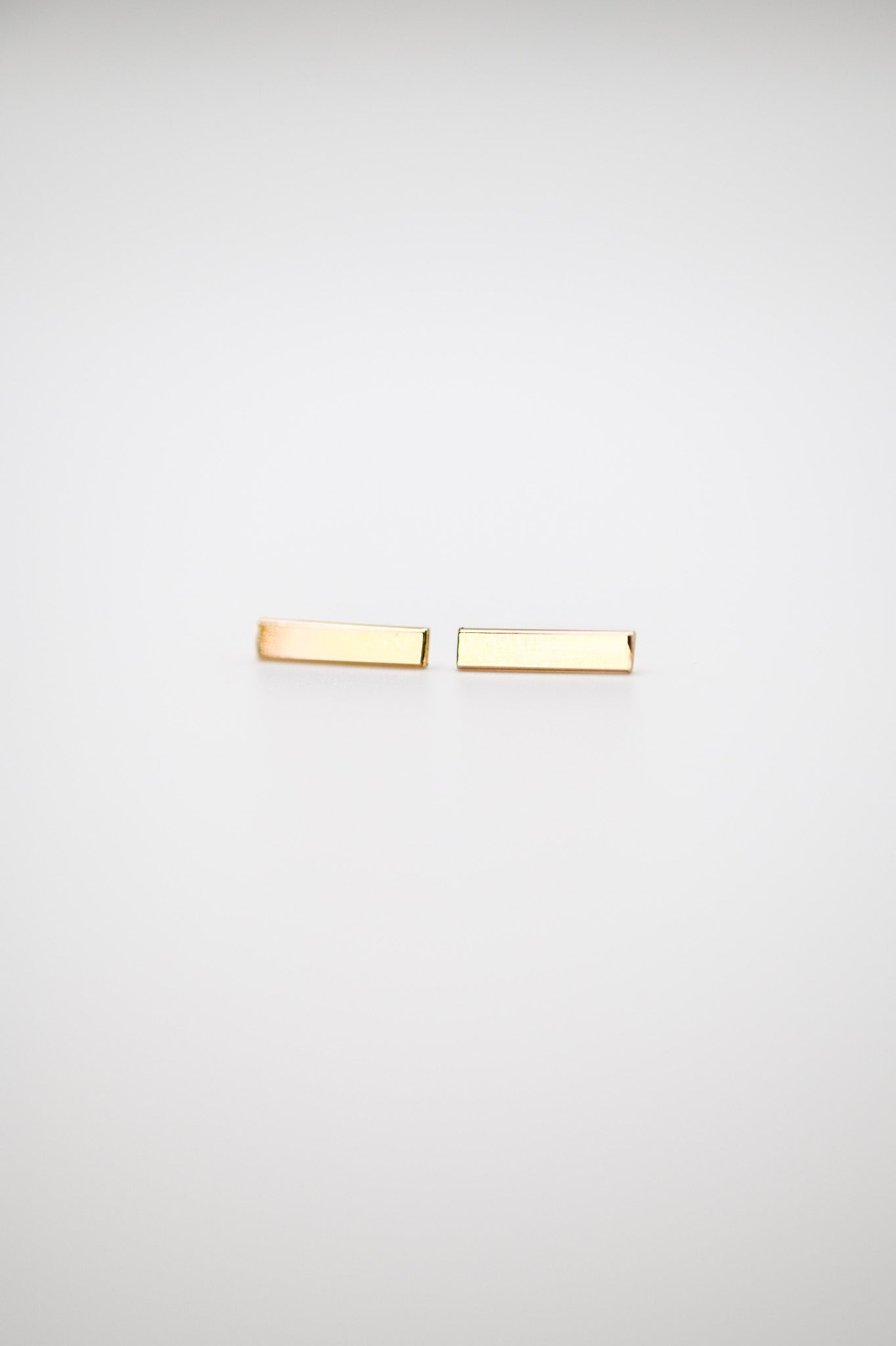 Mirror Flat Back Stud Earring, Solid Gold or Rose Gold